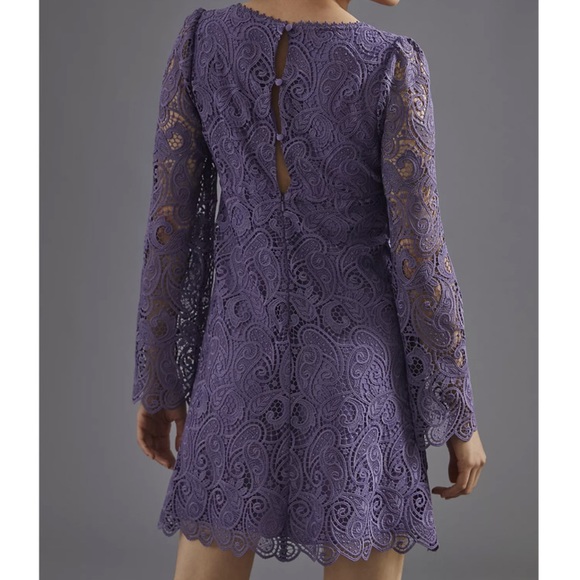 Anthropologie Maeve Embroidered Lace Mini Dress - Picture 2 of 5